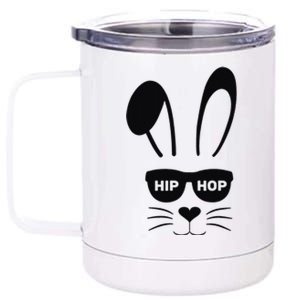 Bunny Face With Sunglasses For Easter Day 12 oz Stainless Steel Tumbler Cup