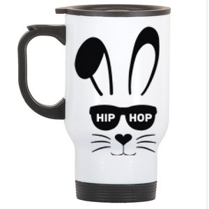 Bunny Face With Sunglasses For Easter Day Stainless Steel Travel Mug