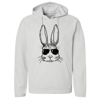 Bunny Face With Sunglasses For Boy  Kid Easter Day Performance Fleece Hoodie