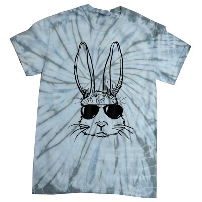 Bunny Face With Sunglasses For Boy  Kid Easter Day Tie-Dye T-Shirt