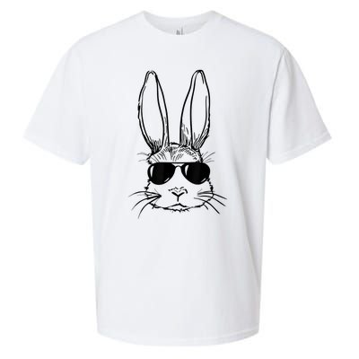 Bunny Face With Sunglasses For Boy  Kid Easter Day Sueded Cloud Jersey T-Shirt