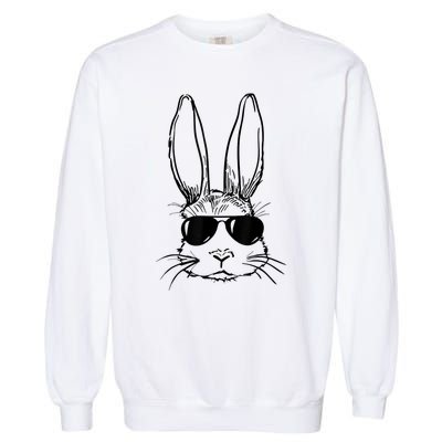 Bunny Face With Sunglasses For Boy  Kid Easter Day Garment-Dyed Sweatshirt