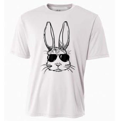 Bunny Face With Sunglasses For Boy  Kid Easter Day Cooling Performance Crew T-Shirt