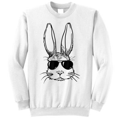 Bunny Face With Sunglasses For Boy  Kid Easter Day Sweatshirt