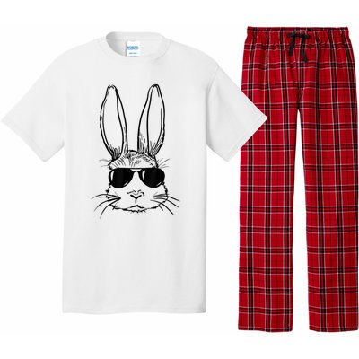 Bunny Face With Sunglasses For Boy  Kid Easter Day Pajama Set