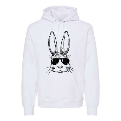 Bunny Face With Sunglasses For Boy  Kid Easter Day Premium Hoodie