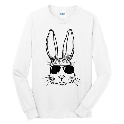 Bunny Face With Sunglasses For Boy  Kid Easter Day Tall Long Sleeve T-Shirt