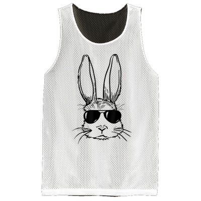 Bunny Face With Sunglasses For Boy  Kid Easter Day Mesh Reversible Basketball Jersey Tank