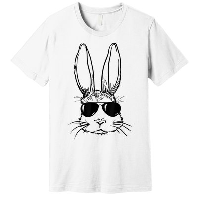 Bunny Face With Sunglasses For Boy  Kid Easter Day Premium T-Shirt