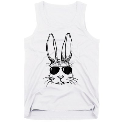 Bunny Face With Sunglasses For Boy  Kid Easter Day Tank Top