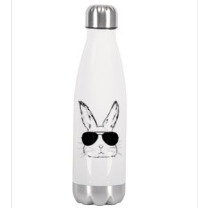 Bunny Face With Sunglasses Easter Day For Boy  Kid Stainless Steel Insulated Water Bottle