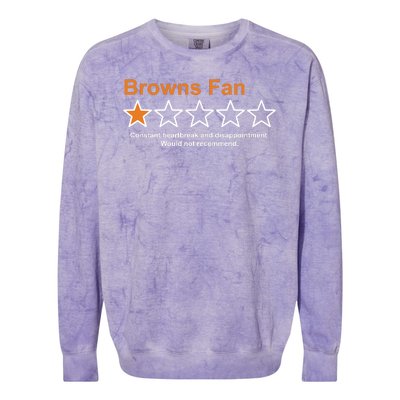 Browns Fan Would Not Recommend 1 Star Funny Colorblast Crewneck Sweatshirt