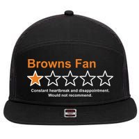 Browns Fan Would Not Recommend 1 Star Funny 7 Panel Mesh Trucker Snapback Hat
