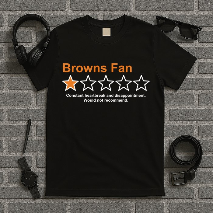 Browns Fan Would Not Recommend 1 Star Funny T-Shirt