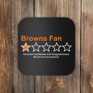 Browns Fan Would Not Recommend 1 Star Funny Coaster