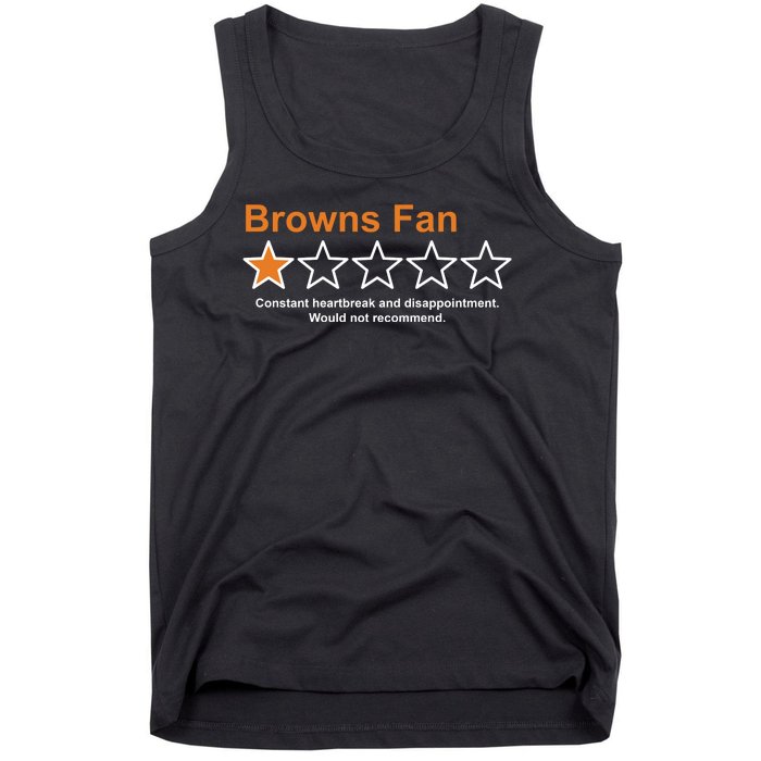 Browns Fan Would Not Recommend 1 Star Funny Tank Top