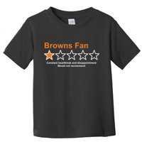 Browns Fan Would Not Recommend 1 Star Funny Toddler T-Shirt