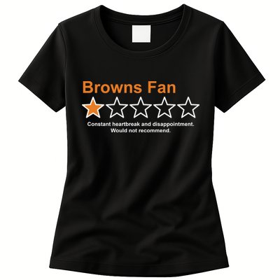 Browns Fan Would Not Recommend 1 Star Funny Womens T-Shirt