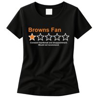 Browns Fan Would Not Recommend 1 Star Funny Womens T-Shirt