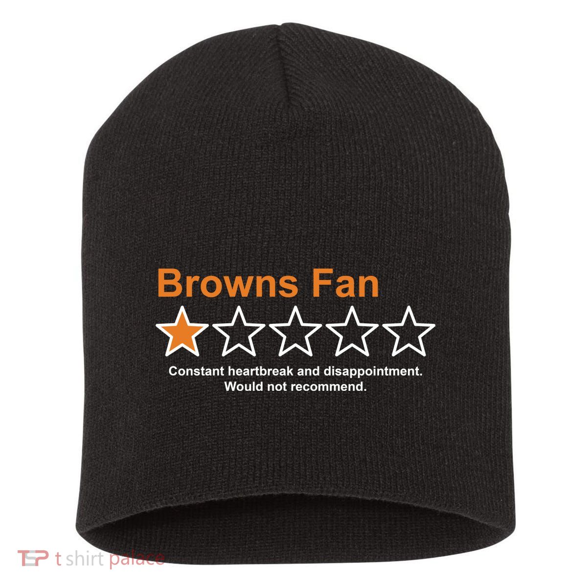 Browns Fan Would Not Recommend 1 Star Funny Short Acrylic Beanie