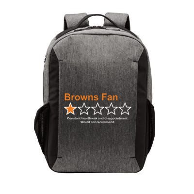 Browns Fan Would Not Recommend 1 Star Funny Vector Backpack