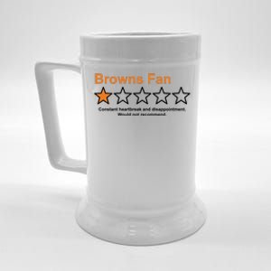 Browns Fan Would Not Recommend 1 Star Funny Beer Stein