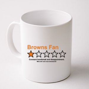 Browns Fan Would Not Recommend 1 Star Funny Coffee Mug