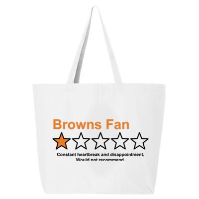 Browns Fan Would Not Recommend 1 Star Funny 25L Jumbo Tote