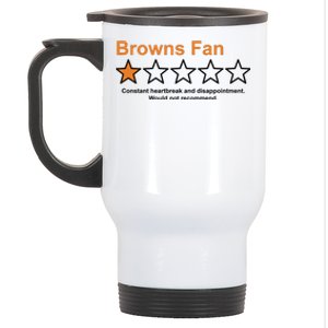 Browns Fan Would Not Recommend 1 Star Funny Stainless Steel Travel Mug