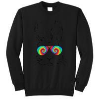 Bunny Face With Sunglasses Tie Dye Easter Day boy  kid Sweatshirt