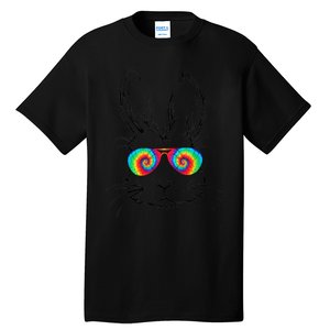 Bunny Face With Sunglasses Tie Dye Easter Day boy  kid Tall T-Shirt