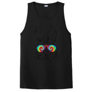 Bunny Face With Sunglasses Tie Dye Easter Day boy  kid PosiCharge Competitor Tank