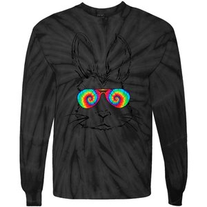 Bunny Face With Sunglasses Tie Dye Easter Day boy  kid Tie-Dye Long Sleeve Shirt