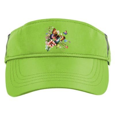 Butterfly Floral Watercolor Adult Drive Performance Visor