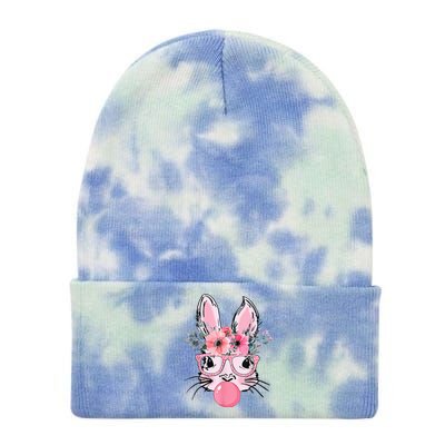 Bunny Face With Glasses Bubblegum Happy Easter Tie Dye 12in Knit Beanie