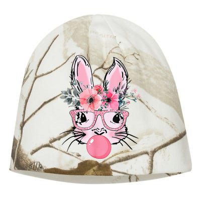 Bunny Face With Glasses Bubblegum Happy Easter Kati - Camo Knit Beanie