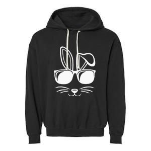 Bunny Face With Sunglasses Gifts For Easter Day Garment-Dyed Fleece Hoodie