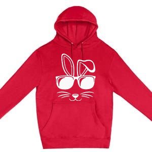 Bunny Face With Sunglasses Gifts For Easter Day Premium Pullover Hoodie