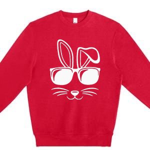 Bunny Face With Sunglasses Gifts For Easter Day Premium Crewneck Sweatshirt