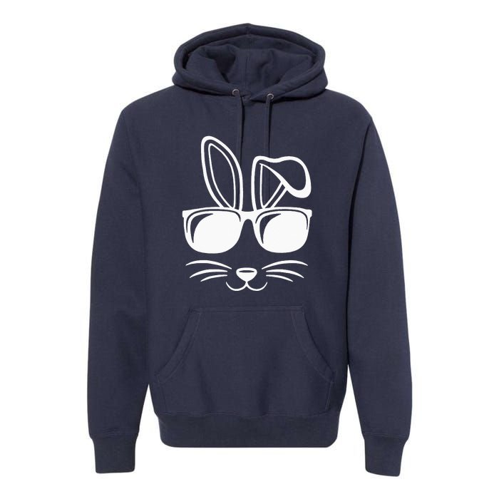 Bunny Face With Sunglasses Gifts For Easter Day Premium Hoodie