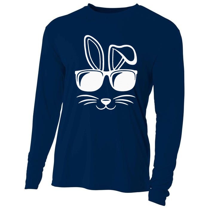 Bunny Face With Sunglasses Gifts For Easter Day Cooling Performance Long Sleeve Crew