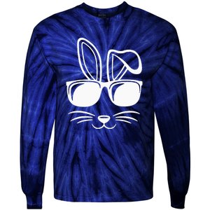 Bunny Face With Sunglasses Gifts For Easter Day Tie-Dye Long Sleeve Shirt