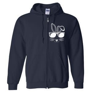 Bunny Face With Sunglasses Gifts For Easter Day Full Zip Hoodie