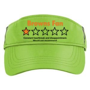 Browns Fan Would Not Recommend Disappointment Funny Football Adult Drive Performance Visor