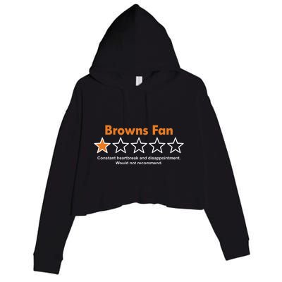 Browns Fan Would Not Recommend Disappointment Funny Football Crop Fleece Hoodie