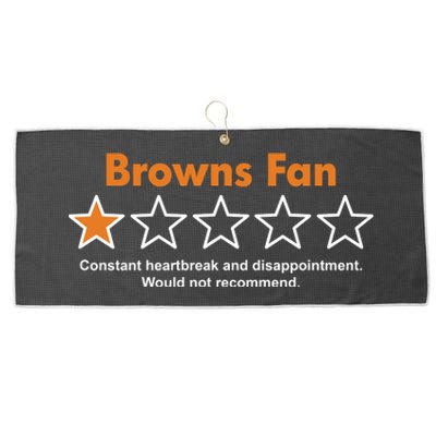 Browns Fan Would Not Recommend Disappointment Funny Football Large Microfiber Waffle Golf Towel