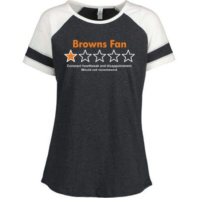 Browns Fan Would Not Recommend Disappointment Funny Football Enza Ladies Jersey Colorblock Tee