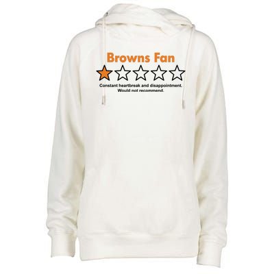 Browns Fan Would Not Recommend Disappointment Funny Football Womens Funnel Neck Pullover Hood