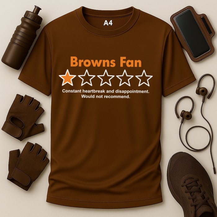 Browns Fan Would Not Recommend Disappointment Funny Football Cooling Performance Crew T-Shirt