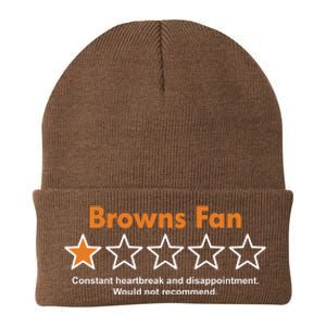 Browns Fan Would Not Recommend Disappointment Funny Football Knit Cap Winter Beanie